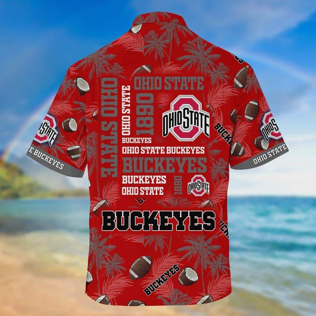 Red Aloha NCAA Ohio State Buckeyes Hawaiian Shirt Best Beach Gift Red Aloha NCAA Ohio State Buckeyes Hawaiian Shirt Best Beach Gift