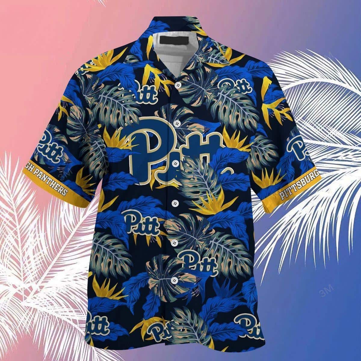 NCAA Pitt Panthers Hawaiian Shirt Tropical Leaves Stress Blessed Obsessed NCAA Pitt Panthers Hawaiian Shirt Tropical Leaves Stress Blessed Obsessed