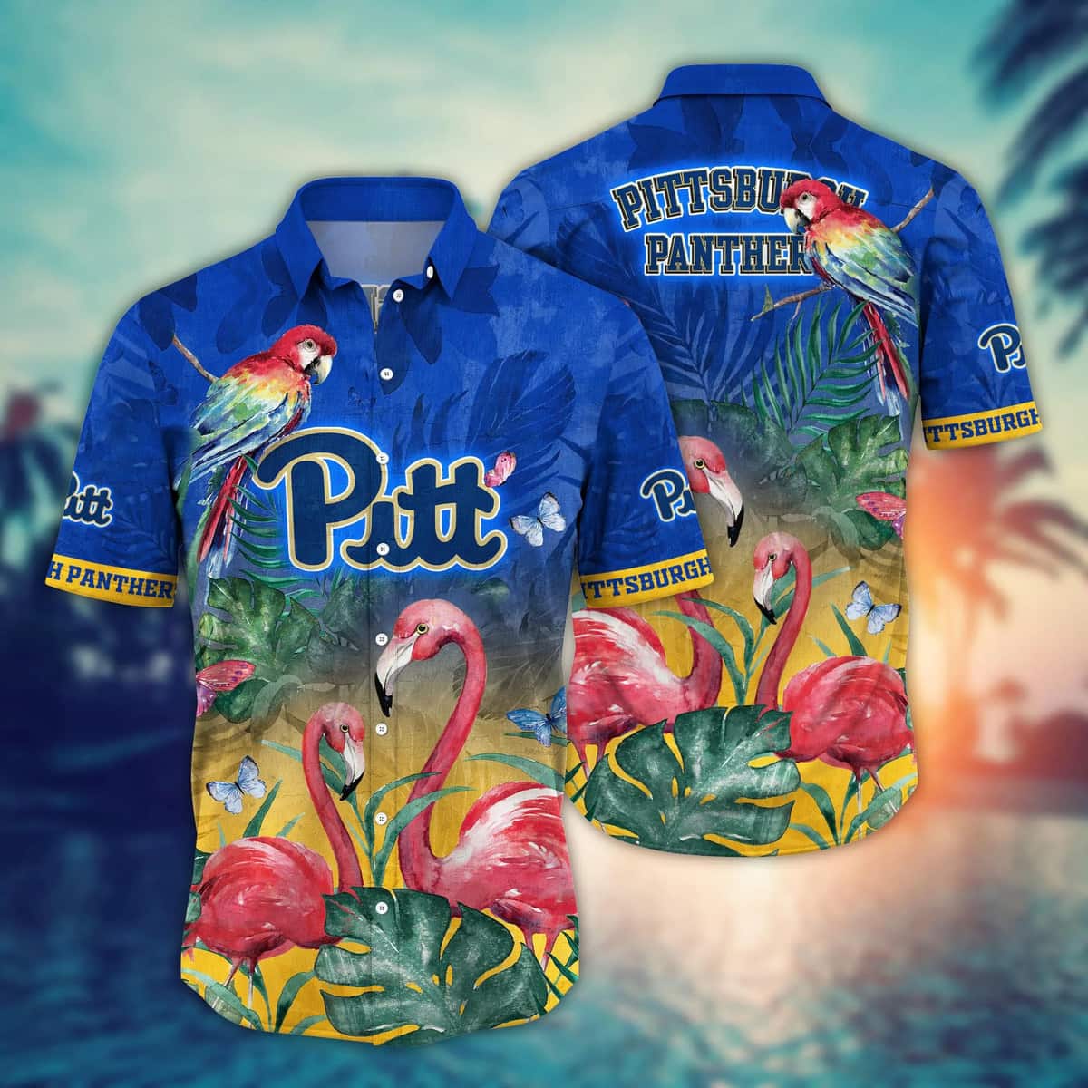 Flamingo Aloha NCAA Pitt Panthers Hawaiian Shirt Summer Beach Gift Flamingo Aloha NCAA Pitt Panthers Hawaiian Shirt Summer Beach Gift