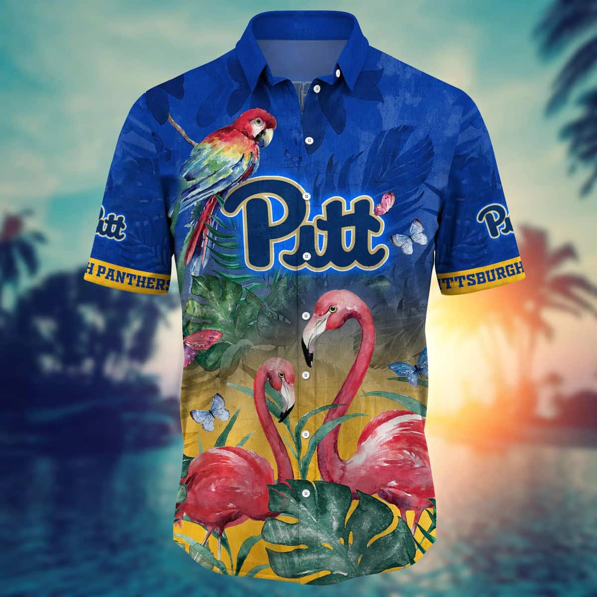 Flamingo Aloha NCAA Pitt Panthers Hawaiian Shirt Summer Beach Gift Flamingo Aloha NCAA Pitt Panthers Hawaiian Shirt Summer Beach Gift