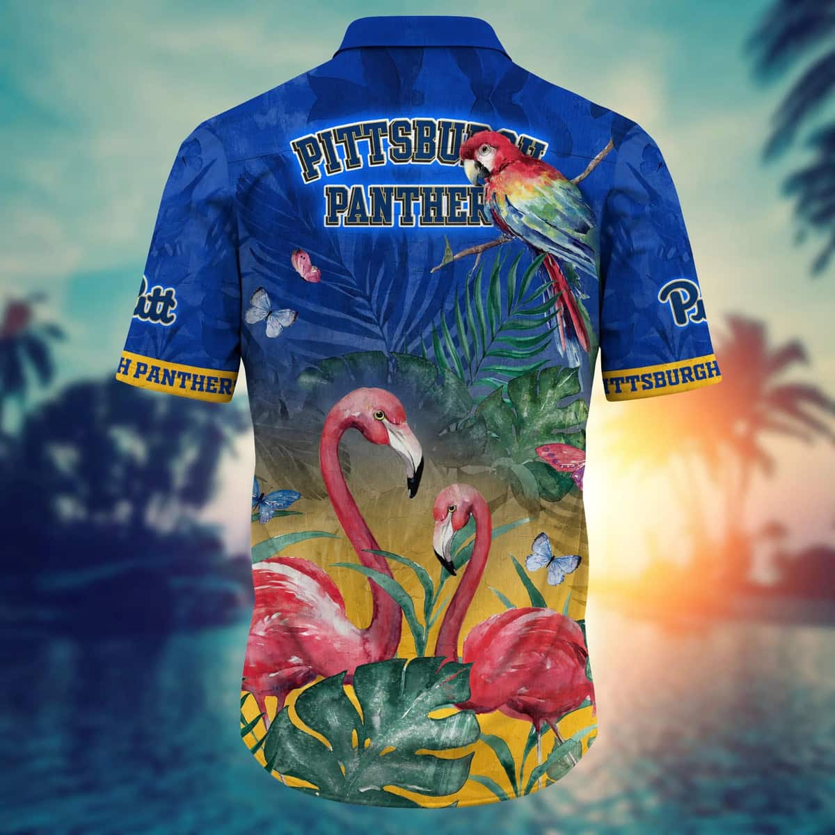 Flamingo Aloha NCAA Pitt Panthers Hawaiian Shirt Summer Beach Gift