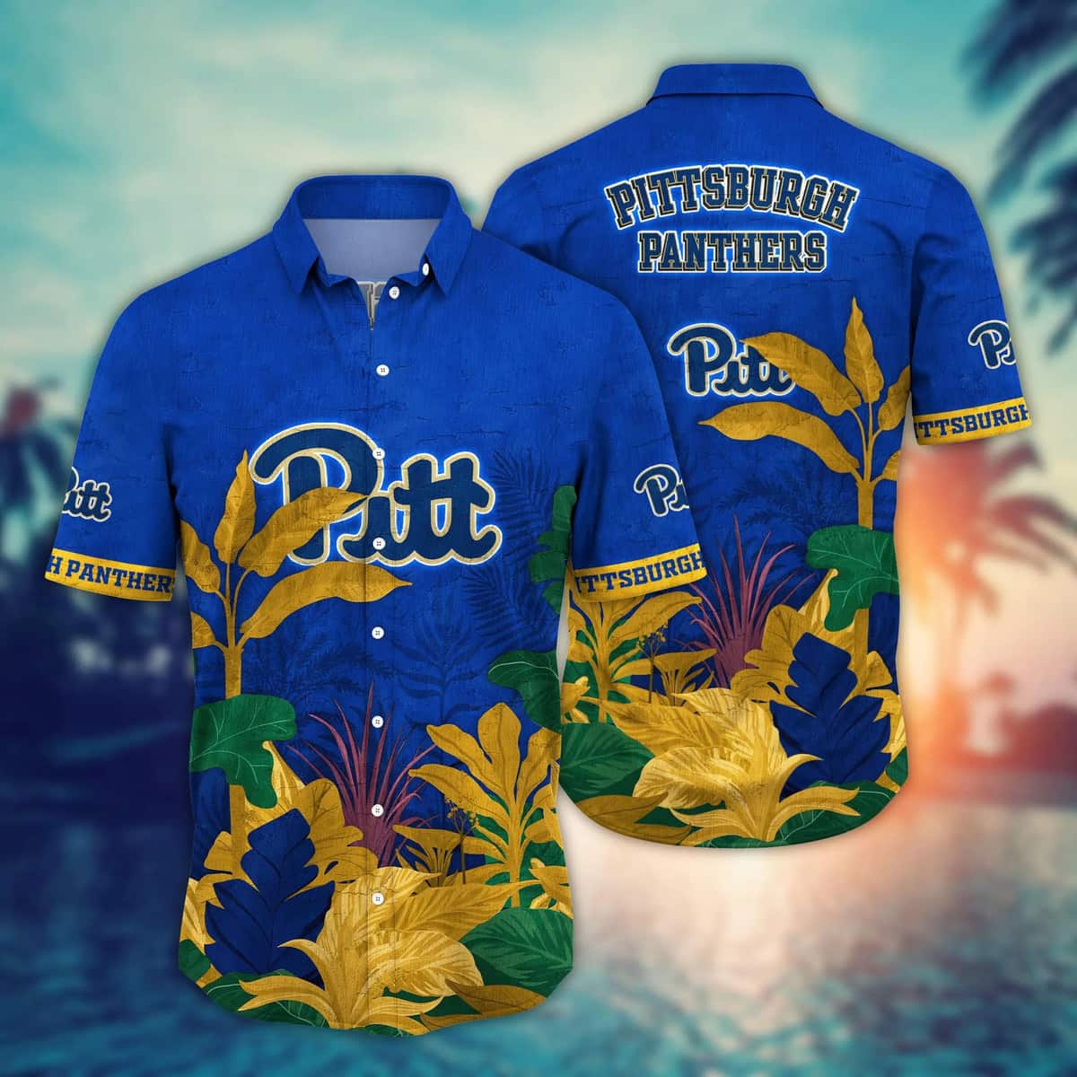 NCAA Pitt Panthers Hawaiian Shirt Summer Beach Gift NCAA Pitt Panthers Hawaiian Shirt Summer Beach Gift