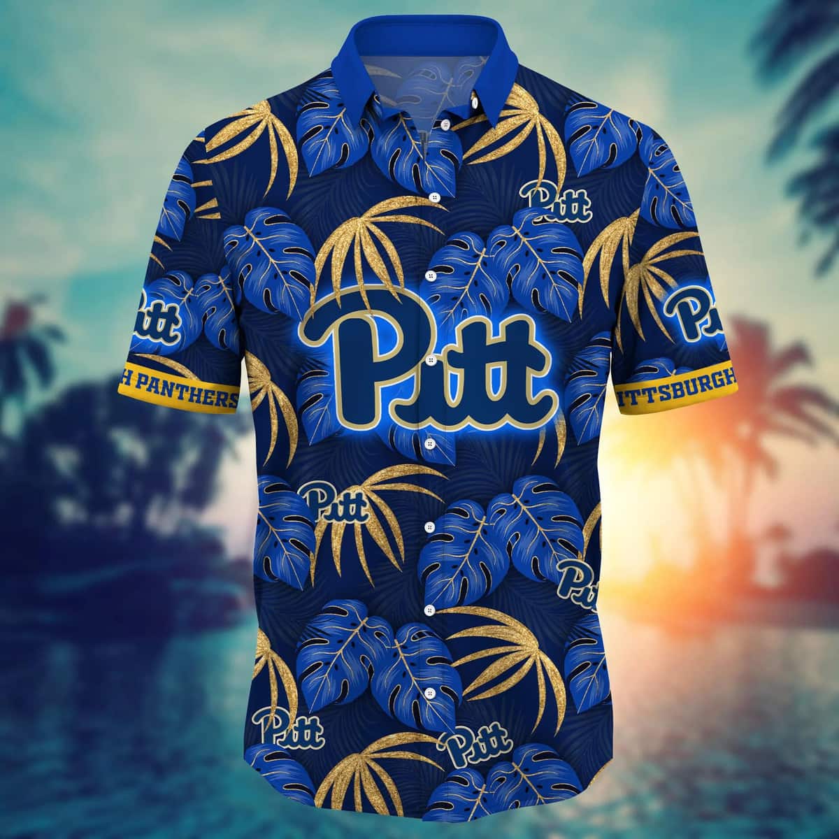 NCAA Pitt Panthers Hawaiian Shirt Palm Leaves Trendy Summer Gift NCAA Pitt Panthers Hawaiian Shirt Palm Leaves Trendy Summer Gift