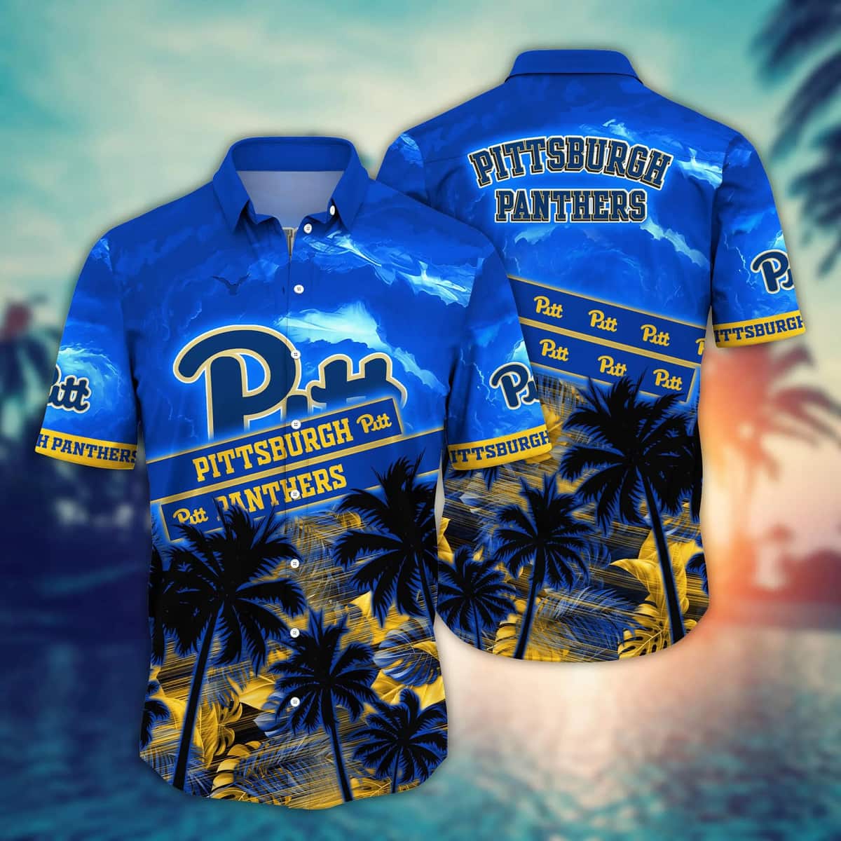 Vintage Aloha NCAA Pitt Panthers Hawaiian Shirt Palm Trees Practical Beach Gift Vintage Aloha NCAA Pitt Panthers Hawaiian Shirt Palm Trees Practical Beach Gift