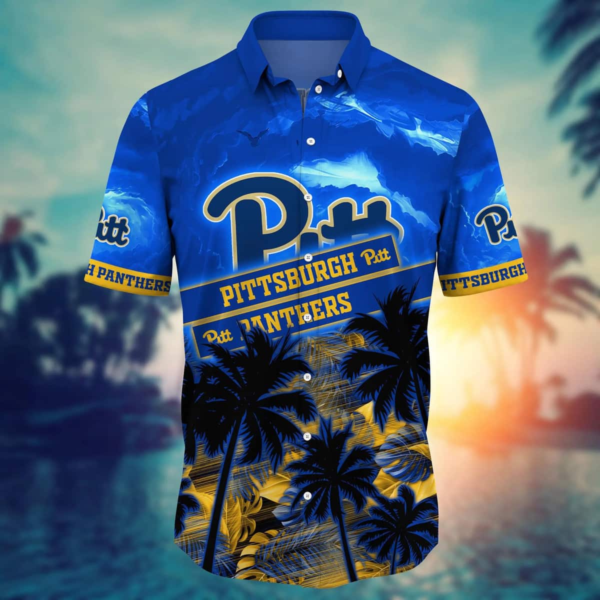 Vintage Aloha NCAA Pitt Panthers Hawaiian Shirt Palm Trees Practical Beach Gift Vintage Aloha NCAA Pitt Panthers Hawaiian Shirt Palm Trees Practical Beach Gift