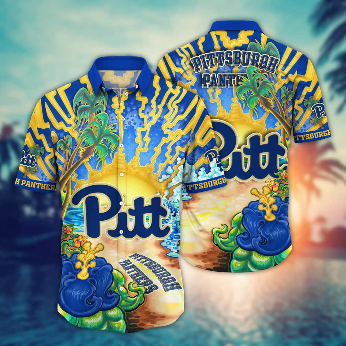 NCAA Pitt Panthers Hawaiian Shirt Summer Gift For Friend NCAA Pitt Panthers Hawaiian Shirt Summer Gift For Friend