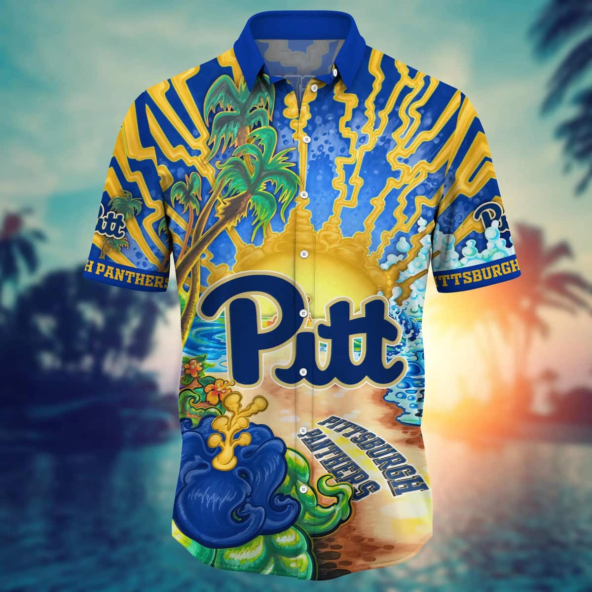 NCAA Pitt Panthers Hawaiian Shirt Summer Gift For Friend NCAA Pitt Panthers Hawaiian Shirt Summer Gift For Friend