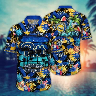 Summer Aloha NCAA Pitt Panthers Hawaiian Shirt Tropical Fruit Pattern Beach Gift For Him Summer Aloha NCAA Pitt Panthers Hawaiian Shirt Tropical Fruit Pattern Beach Gift For Him