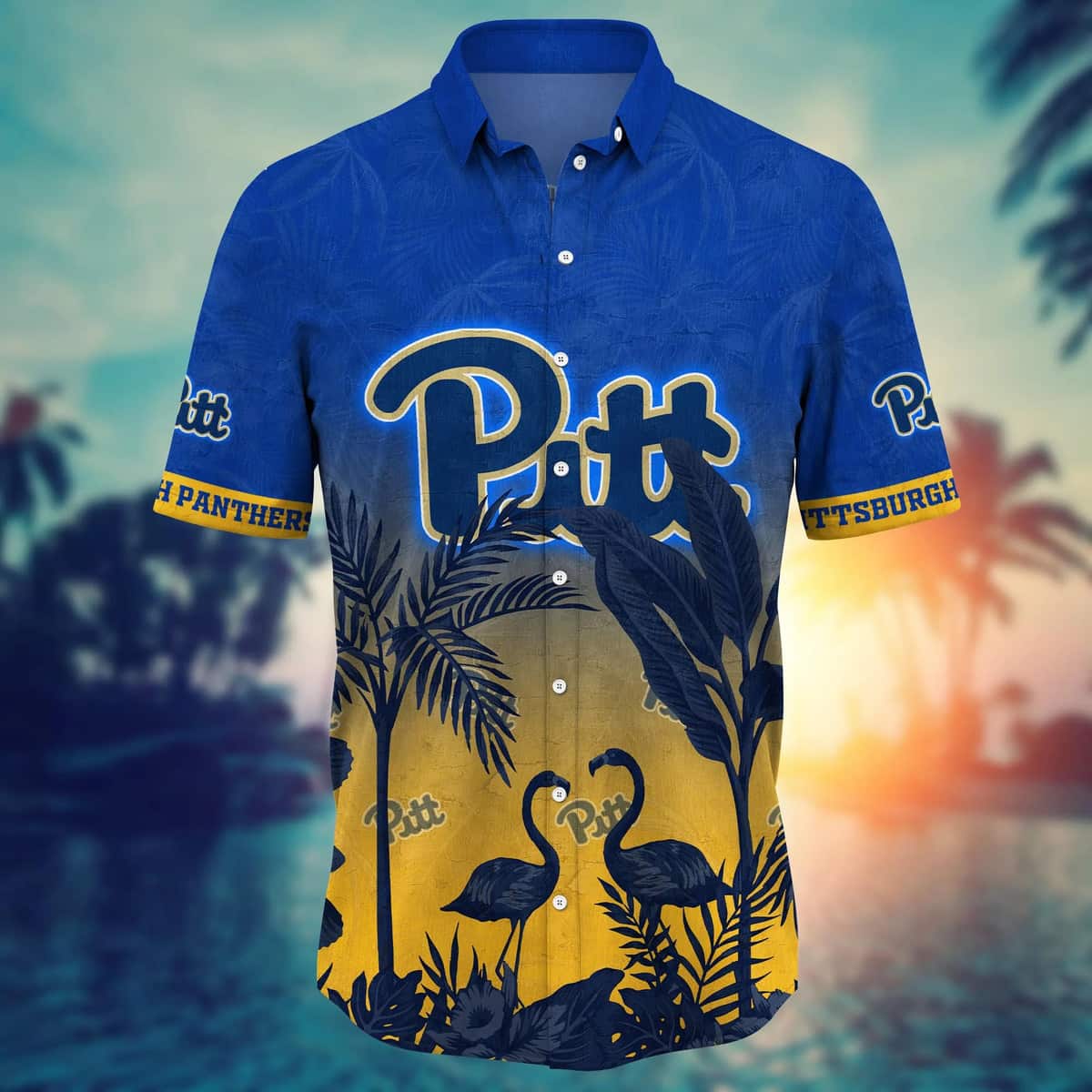 Vintage Aloha NCAA Pitt Panthers Hawaiian Shirt Tropical Flamingo Summer Vacation Gift Vintage Aloha NCAA Pitt Panthers Hawaiian Shirt Tropical Flamingo Summer Vacation Gift