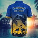 Vintage Aloha NCAA Pitt Panthers Hawaiian Shirt Tropical Flamingo Summer Vacation Gift