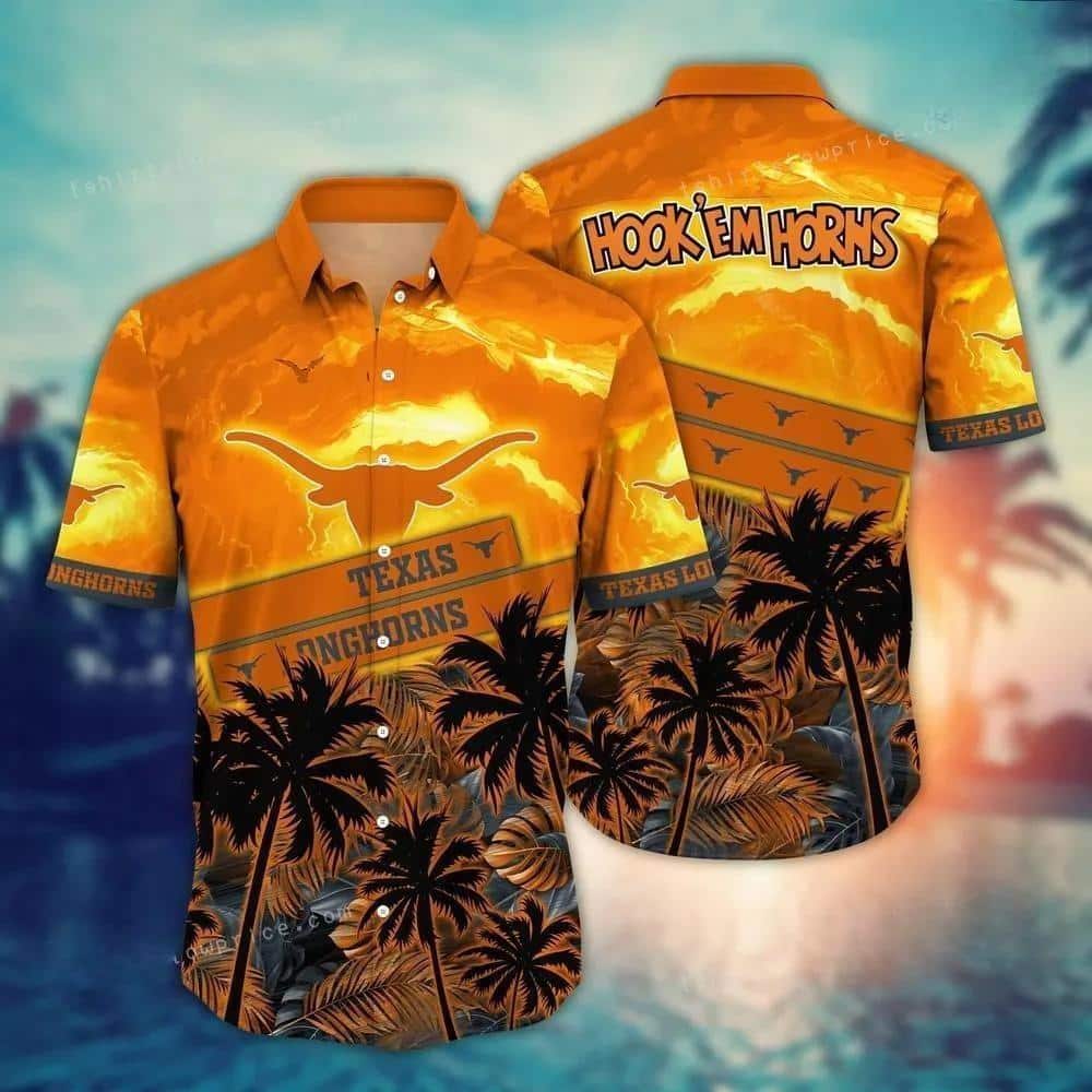Vintage Aloha NCAA Texas Longhorns Hawaiian Shirt Summer Beach Gift
