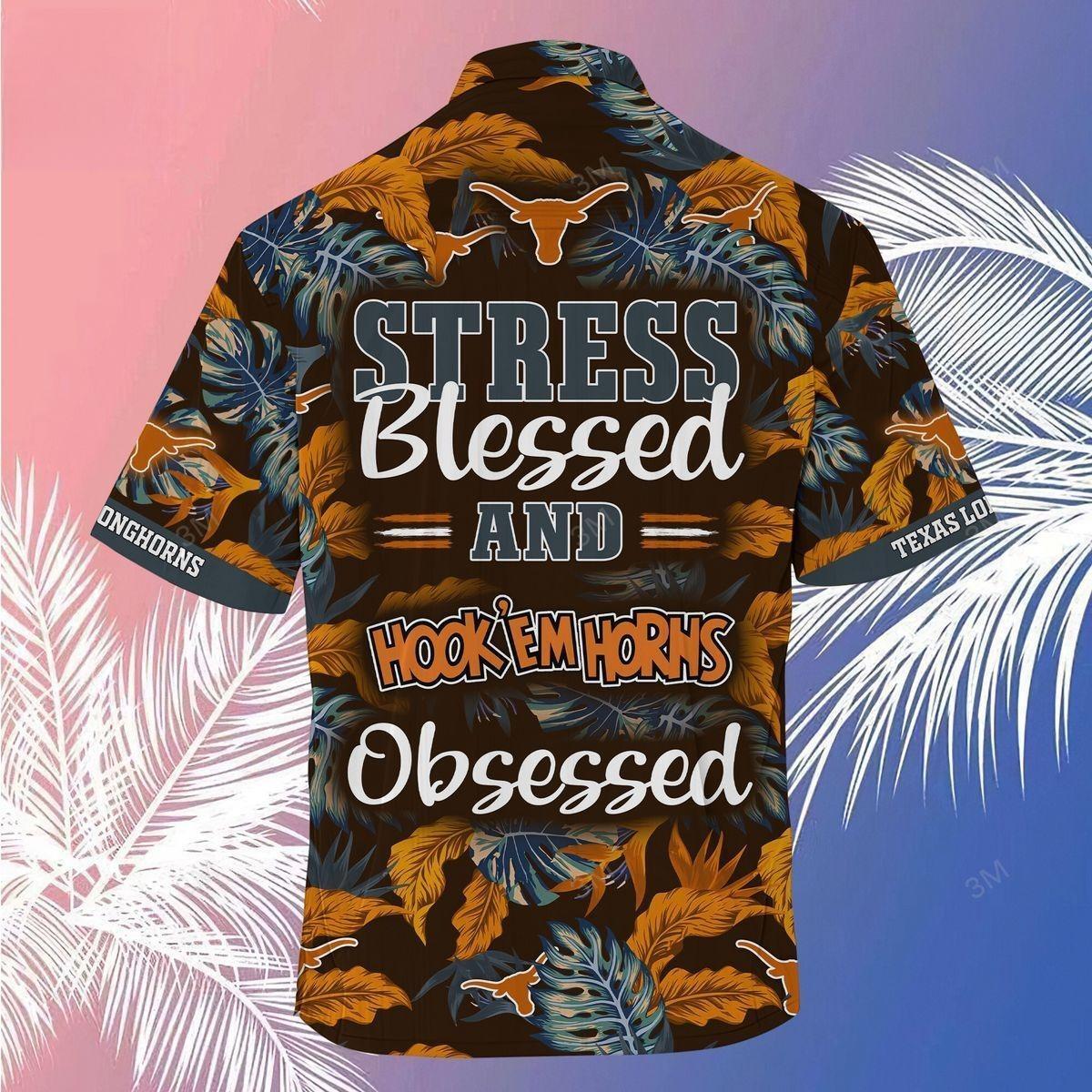 Tropical Aloha NCAA Texas Longhorns Hawaiian Shirt Stress Blessed Obsessed Tropical Aloha NCAA Texas Longhorns Hawaiian Shirt Stress Blessed Obsessed