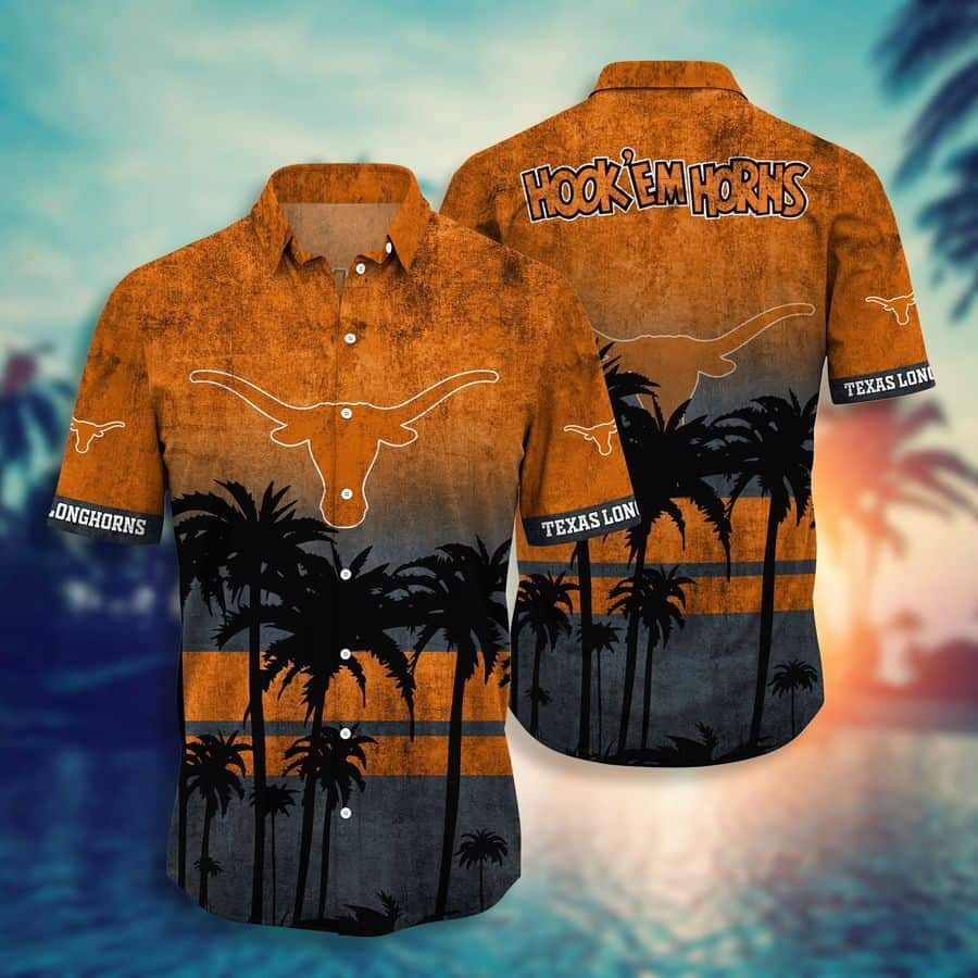 Vintage Aloha NCAA Texas Longhorns Hawaiian Shirt Gift For Beach Lovers