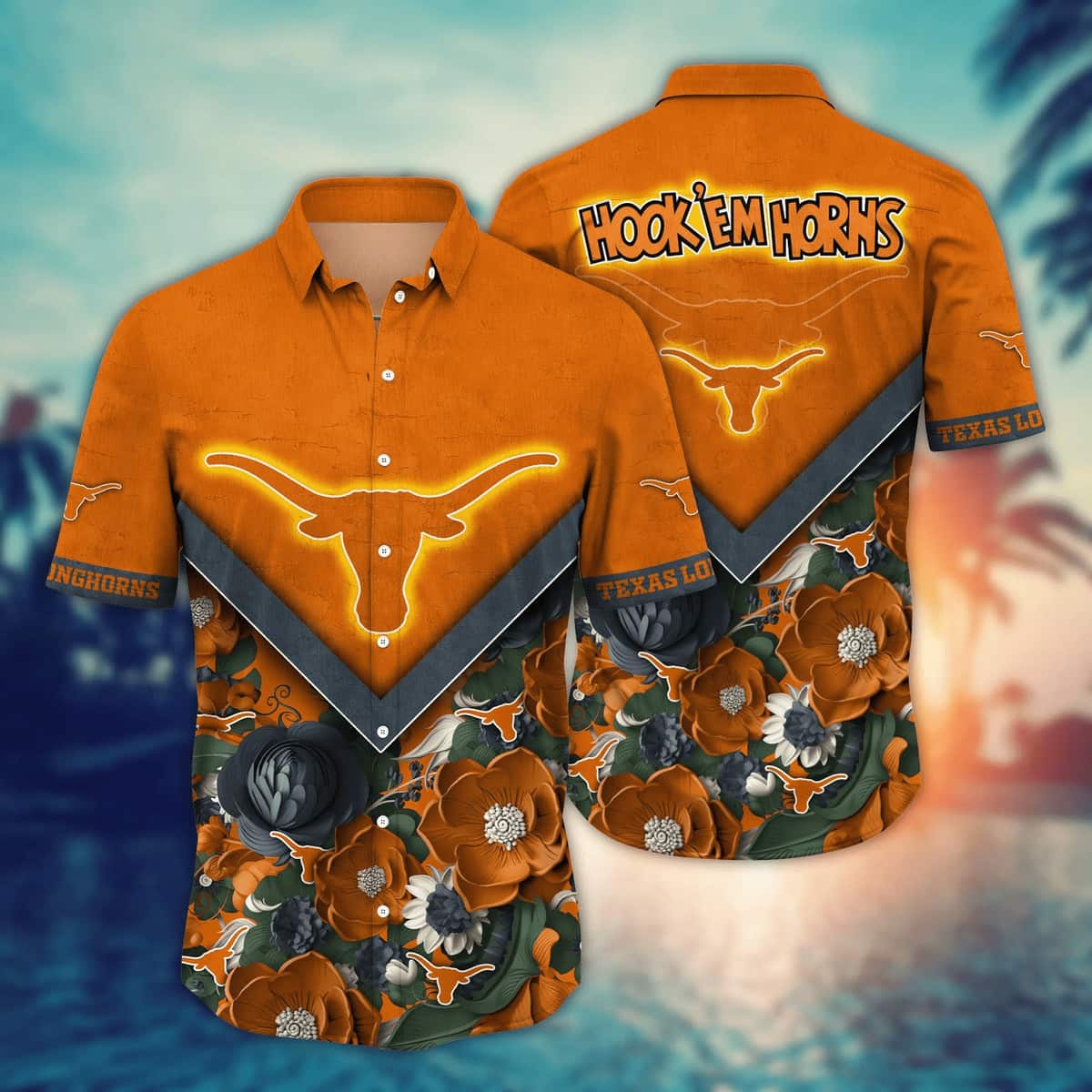 NCAA Texas Longhorns Hawaiian Shirt Summer Vacation Gift NCAA Texas Longhorns Hawaiian Shirt Summer Vacation Gift
