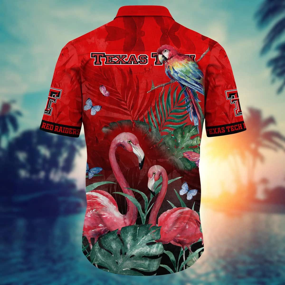Flamingo Aloha NCAA Texas Tech Hawaiian Shirt Gift For Beach Trip Flamingo Aloha NCAA Texas Tech Hawaiian Shirt Gift For Beach Trip