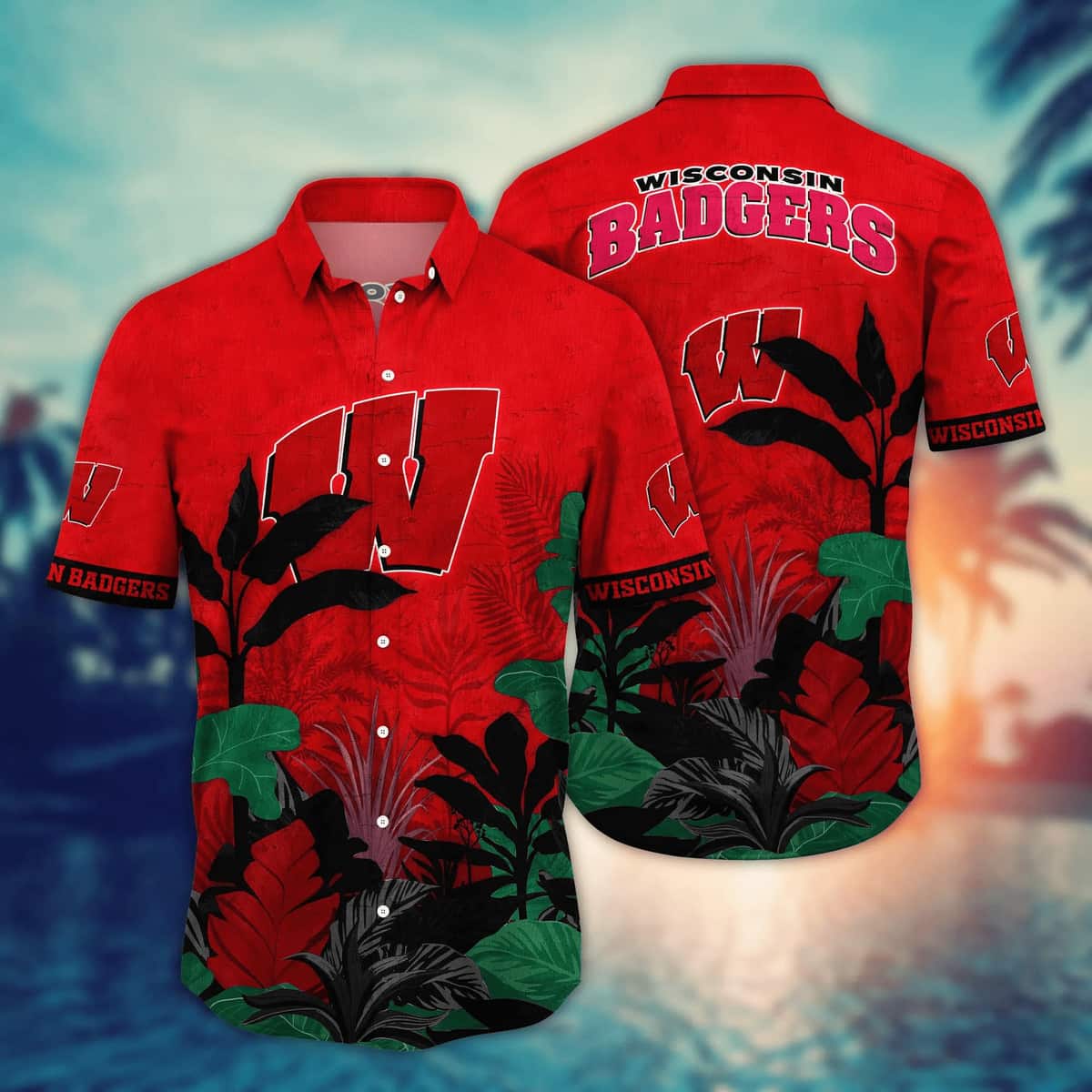Summer Aloha NCAA Wisconsin Badgers Hawaiian Shirt Beach Gift For Friend
