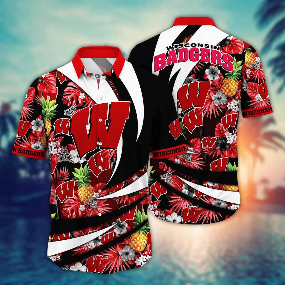 NCAA Wisconsin Badgers Hawaiian Shirt Pineapple Pattern Beach Gift For Friend