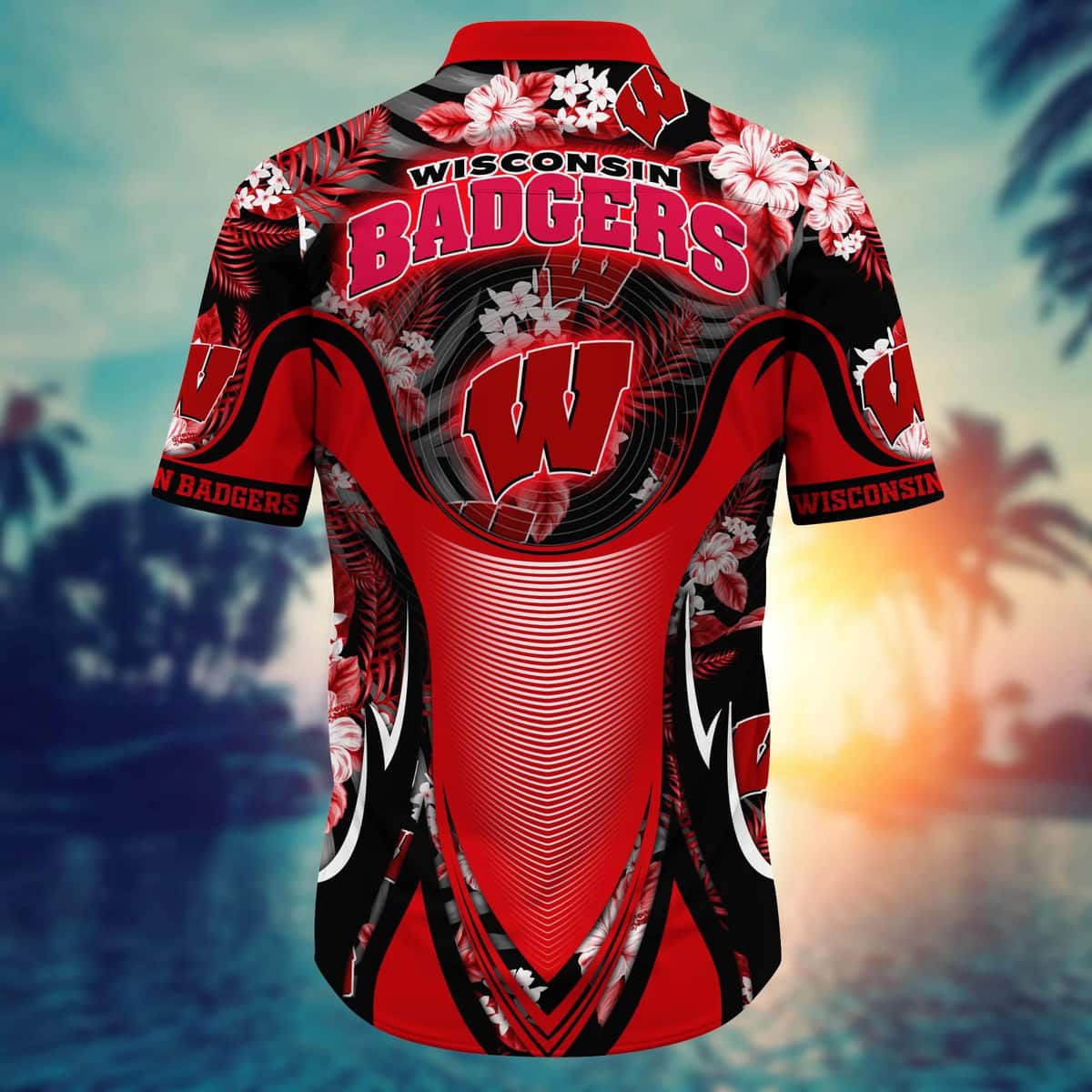 Summer Aloha NCAA Wisconsin Badgers Hawaiian Shirt Beach Gift For Dad Summer Aloha NCAA Wisconsin Badgers Hawaiian Shirt Beach Gift For Dad