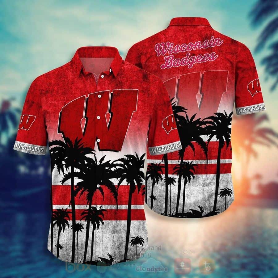 Vintage Aloha NCAA Wisconsin Badgers Hawaiian Shirt Summer Gift For Friend