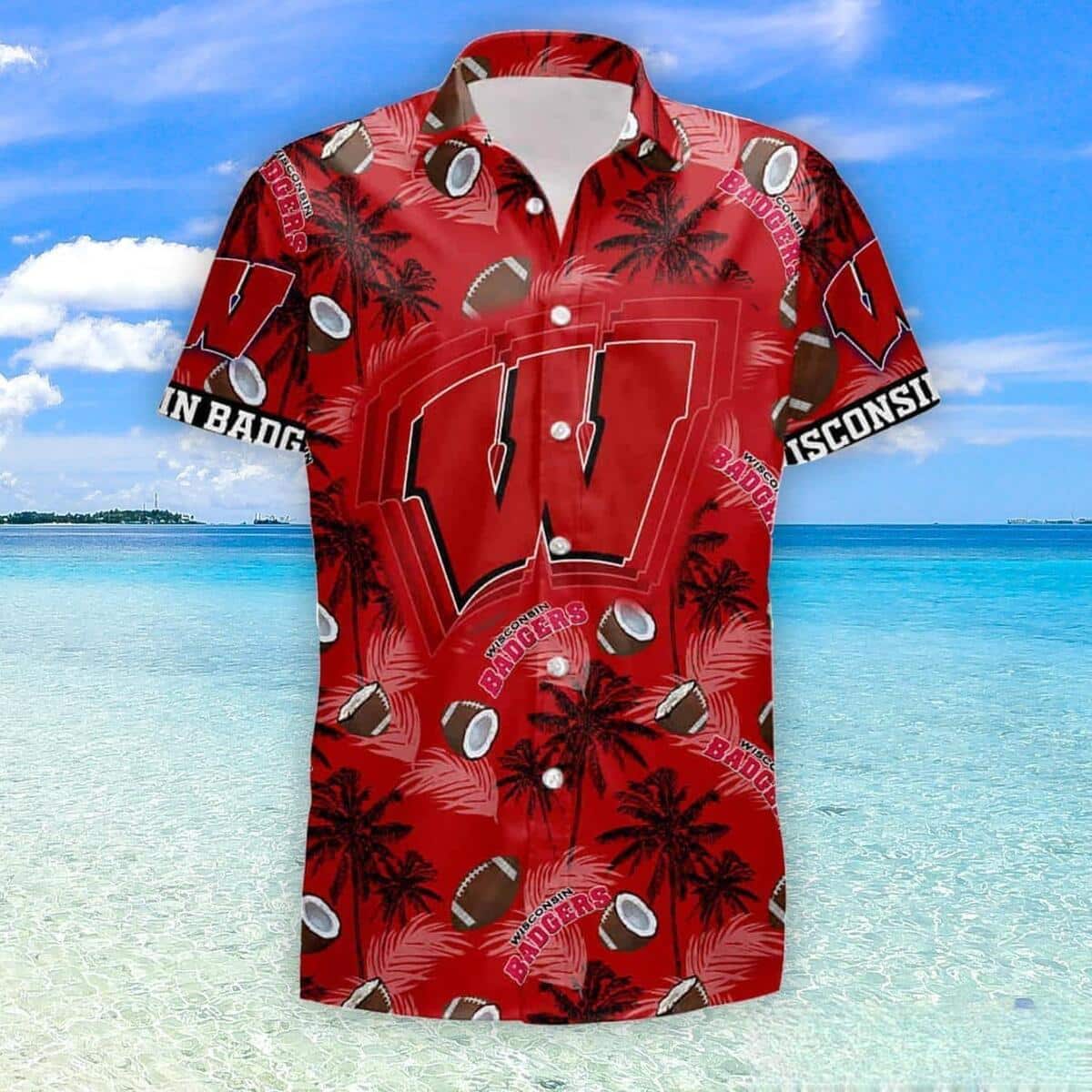 NCAA Wisconsin Badgers Hawaiian Shirt Beach Gift For Friend