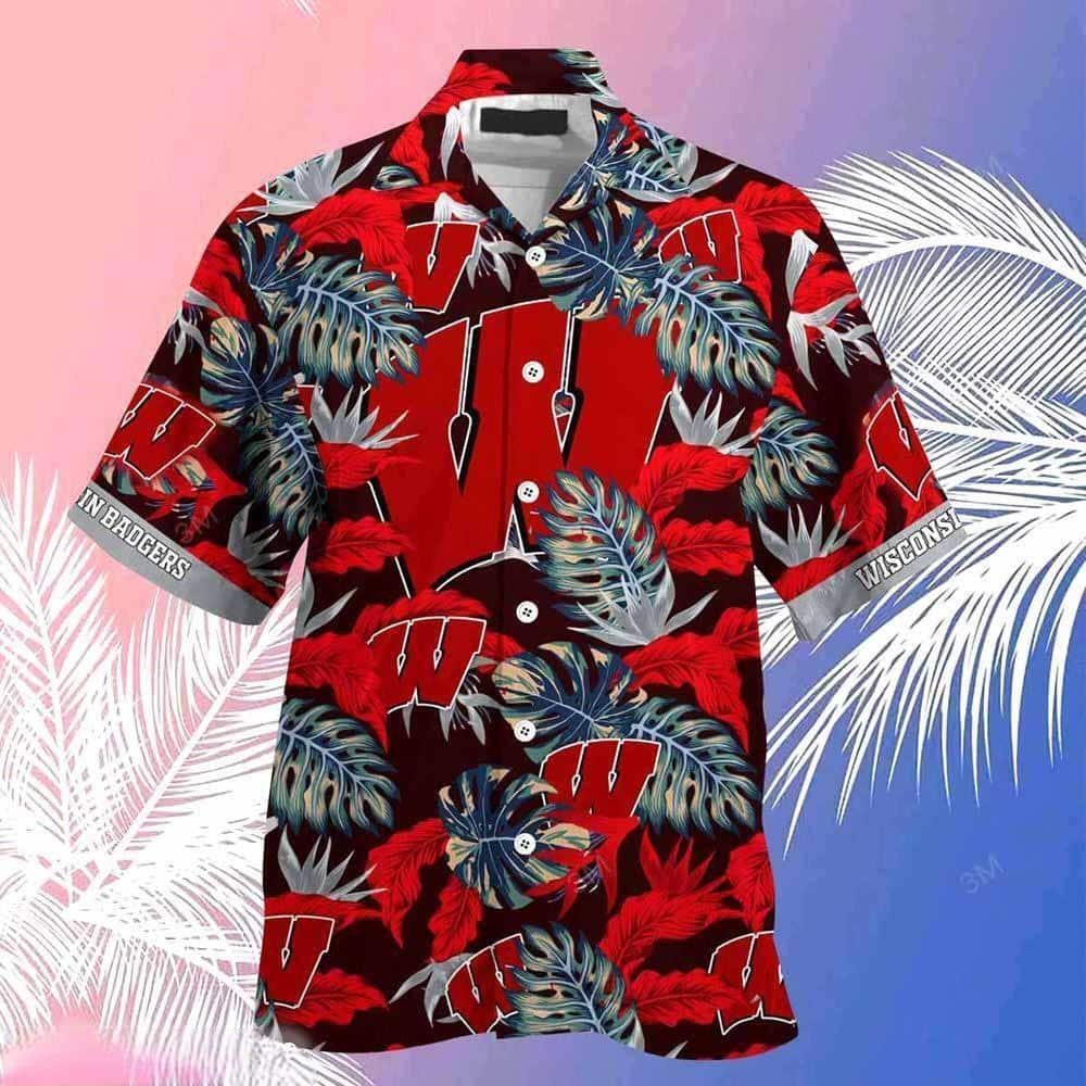 NCAA Wisconsin Badgers Hawaiian Shirt Stress Blessed Obsessed NCAA Wisconsin Badgers Hawaiian Shirt Stress Blessed Obsessed