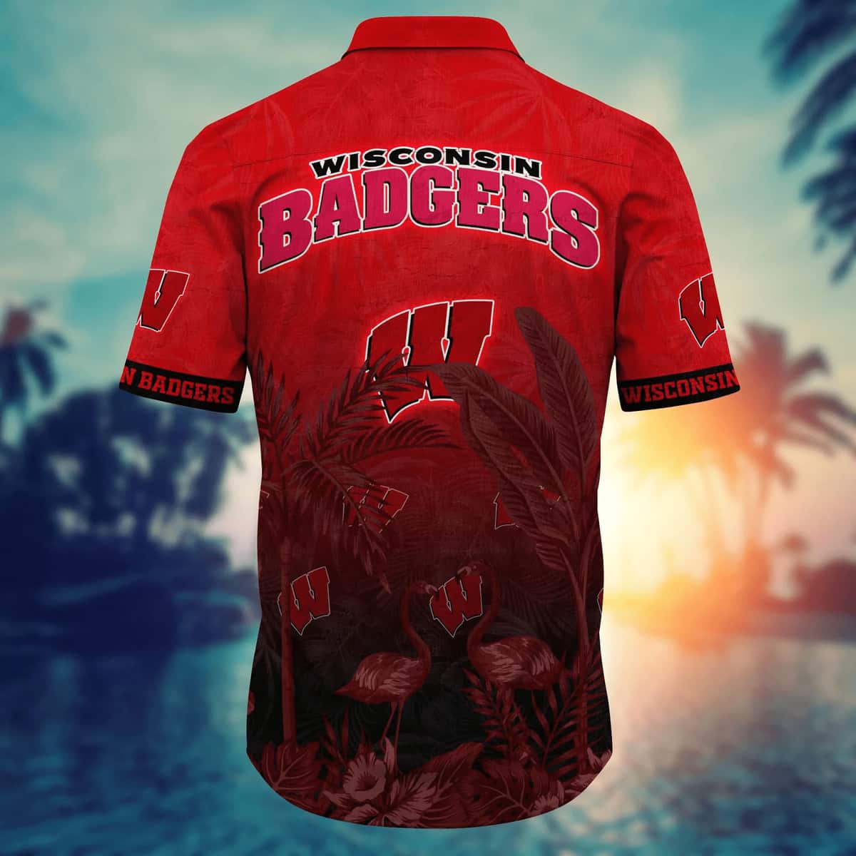 Flamingo Aloha NCAA Wisconsin Badgers Hawaiian Shirt Trendy Summer Gift Flamingo Aloha NCAA Wisconsin Badgers Hawaiian Shirt Trendy Summer Gift