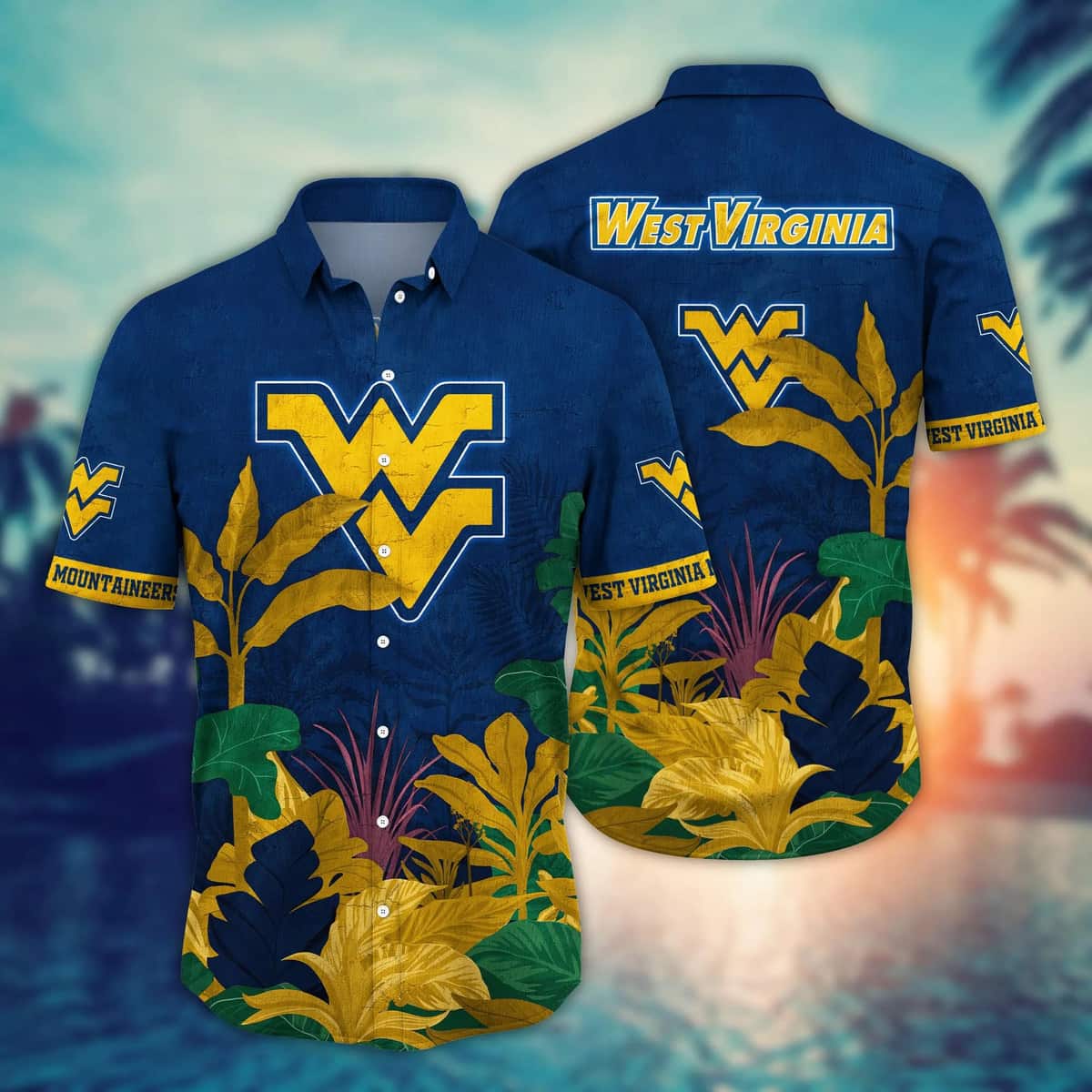 NCAA West Virginia Mountaineers WVU Hawaiian Shirt Summer Beach Gift NCAA West Virginia Mountaineers WVU Hawaiian Shirt Summer Beach Gift