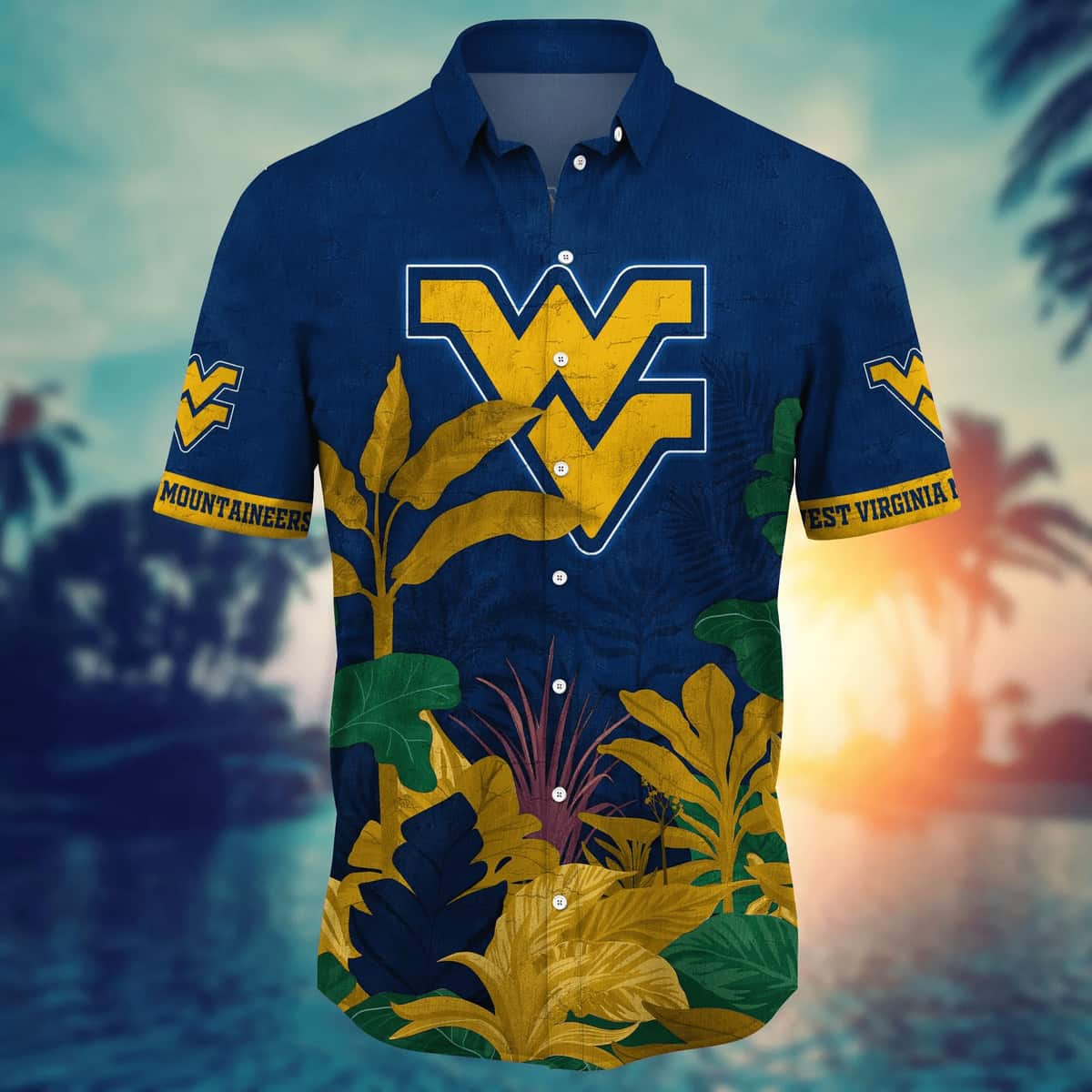 NCAA West Virginia Mountaineers WVU Hawaiian Shirt Summer Beach Gift NCAA West Virginia Mountaineers WVU Hawaiian Shirt Summer Beach Gift