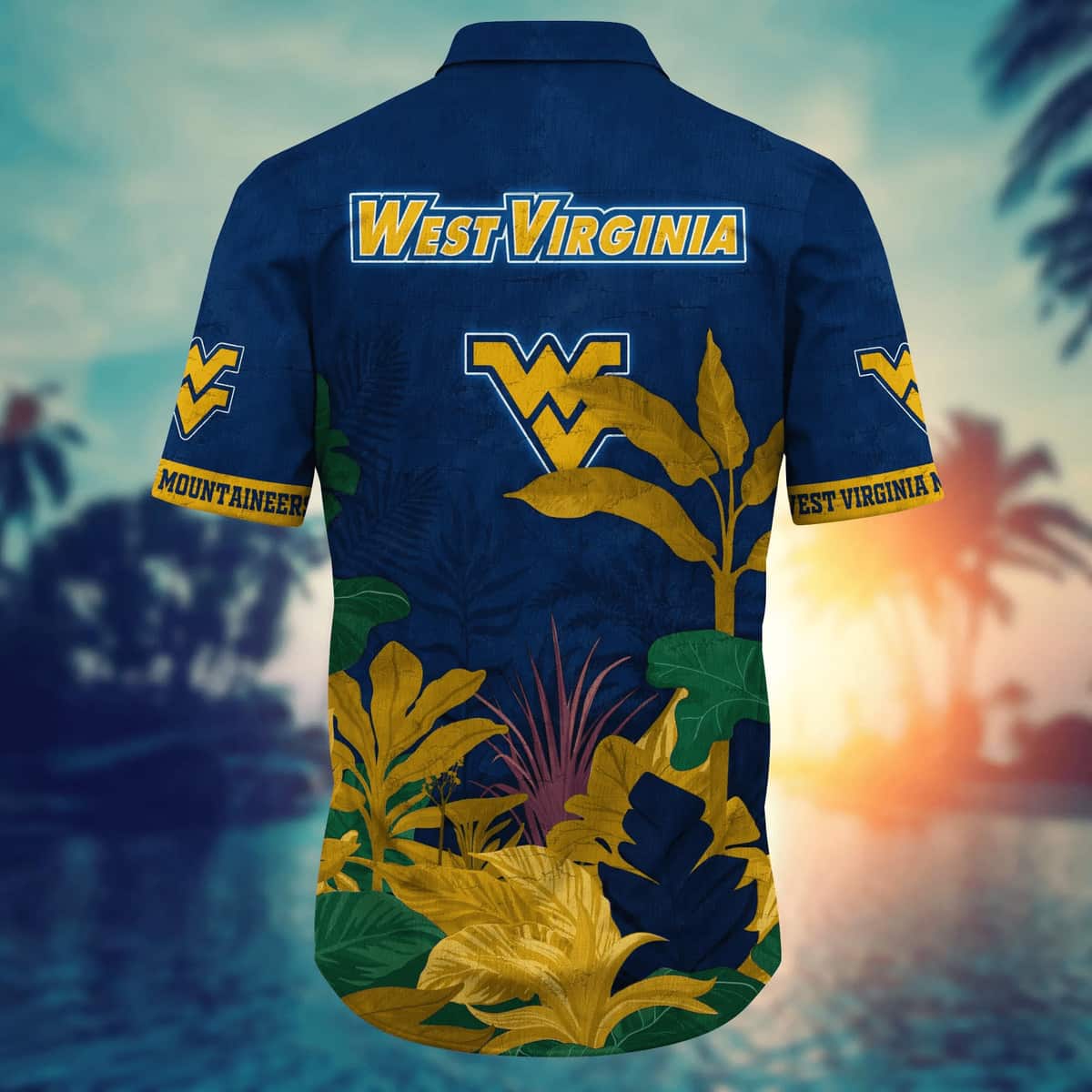 NCAA West Virginia Mountaineers WVU Hawaiian Shirt Summer Beach Gift NCAA West Virginia Mountaineers WVU Hawaiian Shirt Summer Beach Gift