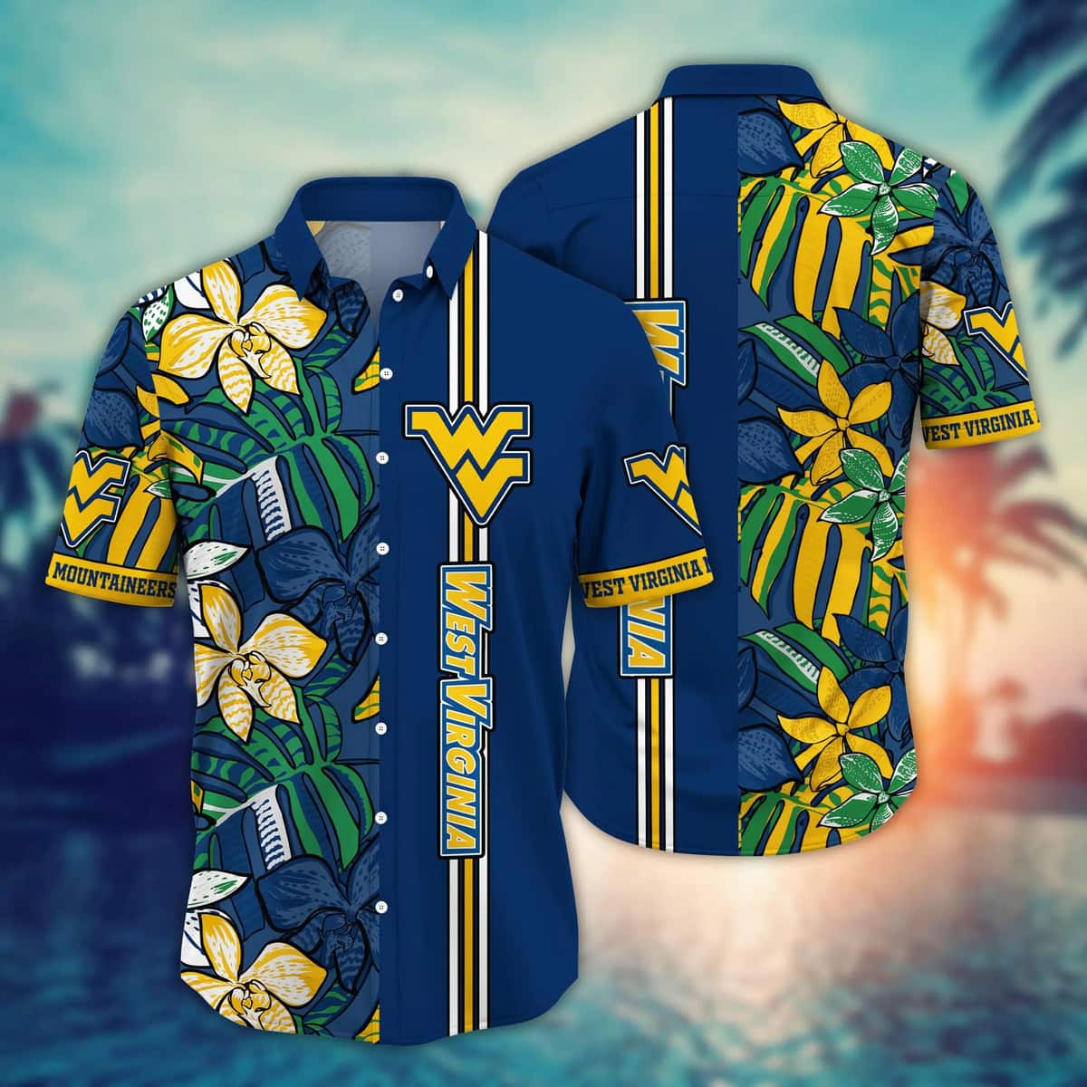NCAA West Virginia Mountaineers WVU Hawaiian Shirt Beach Gift For Friend NCAA West Virginia Mountaineers WVU Hawaiian Shirt Beach Gift For Friend