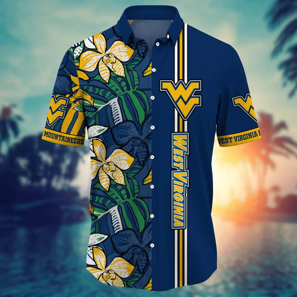 NCAA West Virginia Mountaineers WVU Hawaiian Shirt Beach Gift For Friend NCAA West Virginia Mountaineers WVU Hawaiian Shirt Beach Gift For Friend