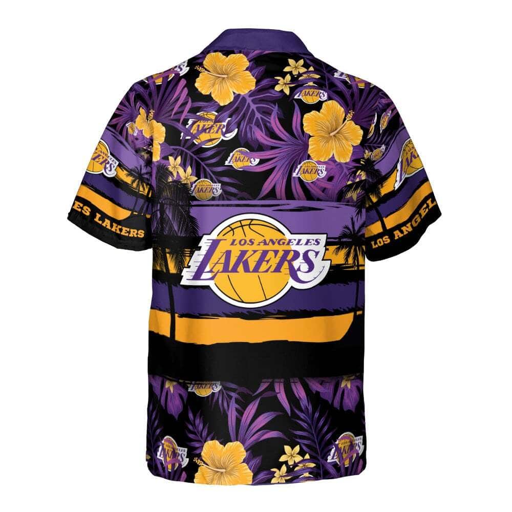 NBA Los Angeles Lakers Hawaiian Shirt Tropical Flower Pattern Best Beach Gift NBA Los Angeles Lakers Hawaiian Shirt Tropical Flower Pattern Best Beach Gift
