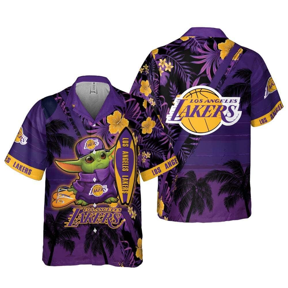 Baby Yoda Star Wars Loves NBA Los Angeles Lakers Hawaiian Shirt Summer Vacation Gift Baby Yoda Star Wars Loves NBA Los Angeles Lakers Hawaiian Shirt Summer Vacation Gift