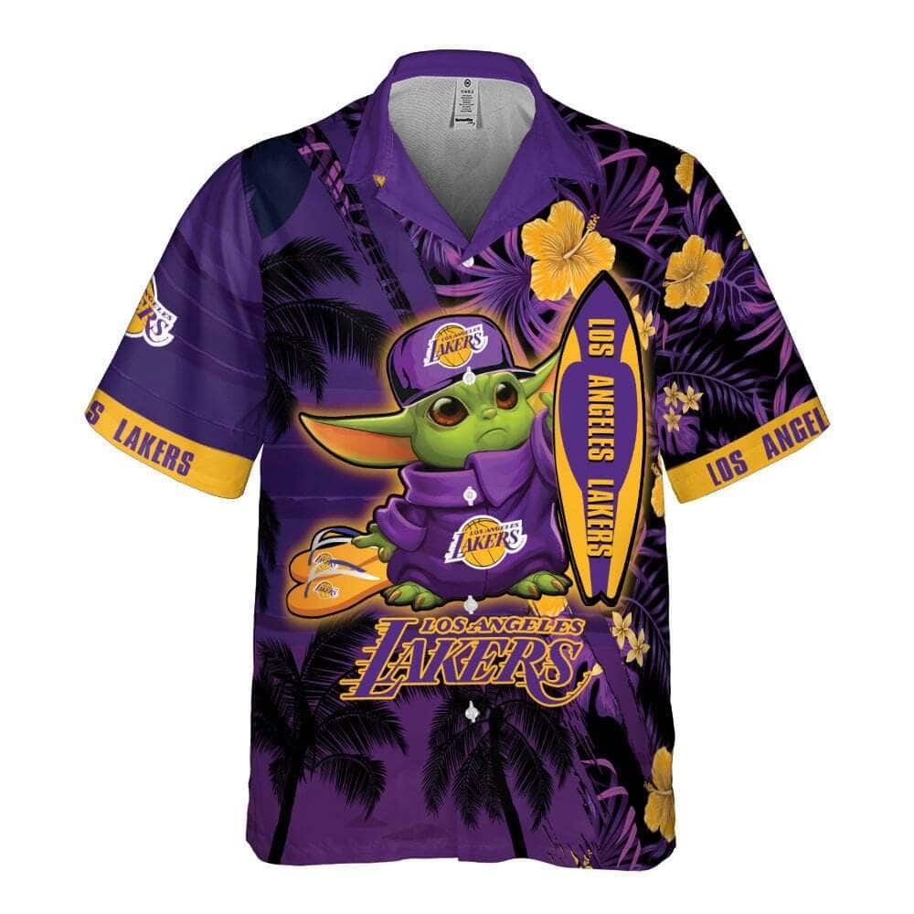 Baby Yoda Star Wars Loves NBA Los Angeles Lakers Hawaiian Shirt Summer Vacation Gift Baby Yoda Star Wars Loves NBA Los Angeles Lakers Hawaiian Shirt Summer Vacation Gift