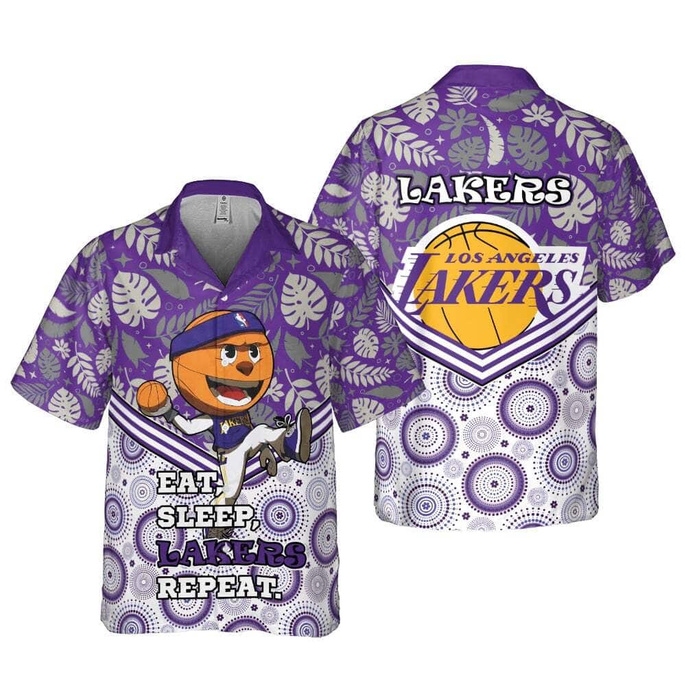 NBA Los Angeles Lakers Hawaiian Shirt Eat Sleep Heat Repeat Best Beach Gift NBA Los Angeles Lakers Hawaiian Shirt Eat Sleep Heat Repeat Best Beach Gift