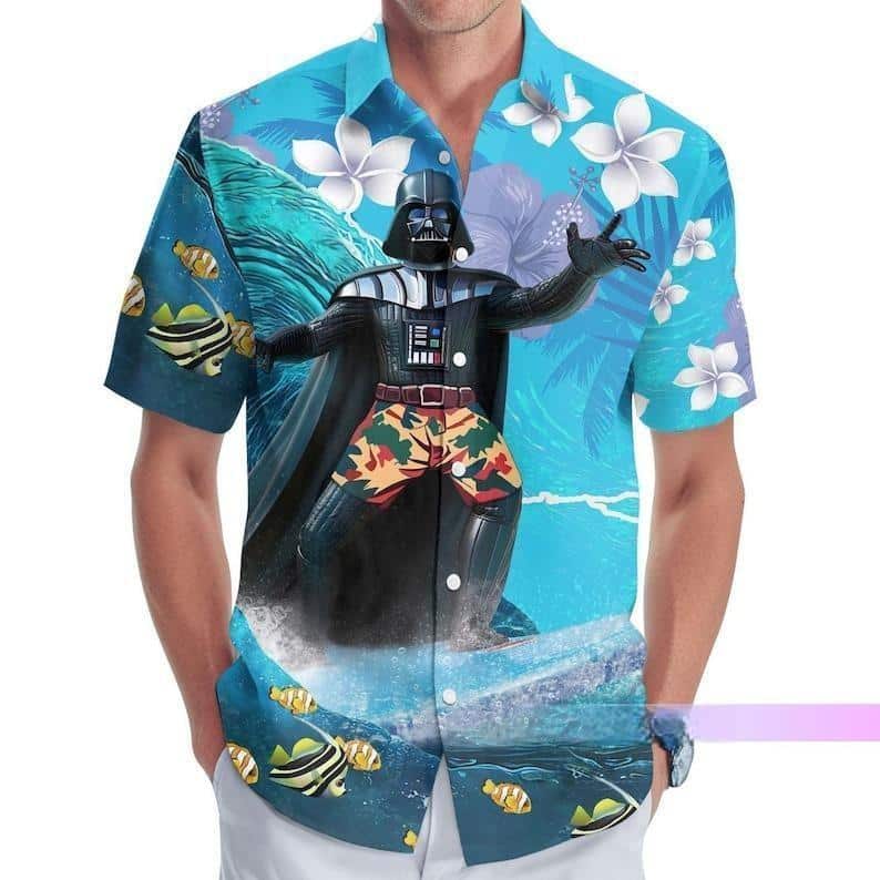 Darth Vader Surfing Star Wars Hawaiian Shirt Beach Gift For Him Darth Vader Surfing Star Wars Hawaiian Shirt Beach Gift For Him