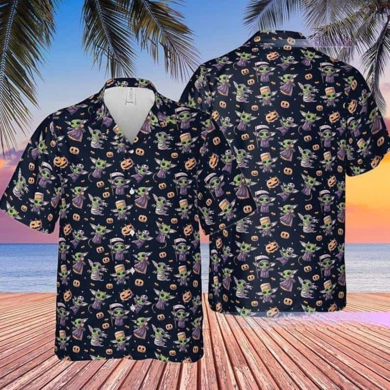 Cute Baby Yoda Halloween Star Wars Hawaiian Shirt Beach Vacation Gift Cute Baby Yoda Halloween Star Wars Hawaiian Shirt Beach Vacation Gift