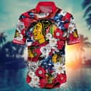 NHL Chicago Blackhawks Hawaiian Shirt Flowers Pattern Beach Lovers Gift NHL Chicago Blackhawks Hawaiian Shirt Flowers Pattern Beach Lovers Gift