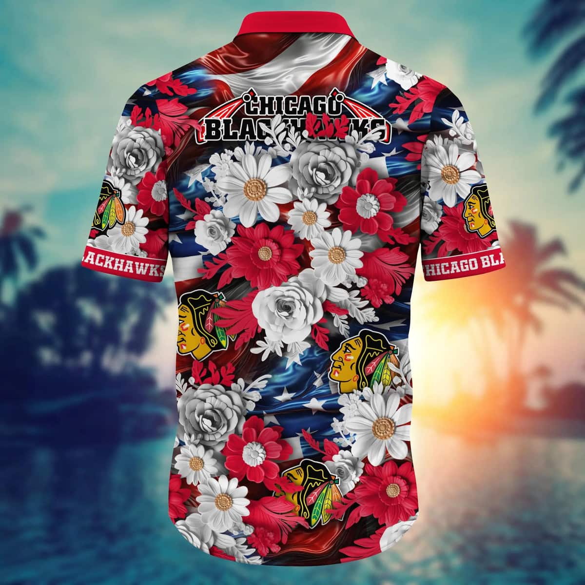 NHL Chicago Blackhawks Hawaiian Shirt Flowers Pattern Beach Lovers Gift NHL Chicago Blackhawks Hawaiian Shirt Flowers Pattern Beach Lovers Gift