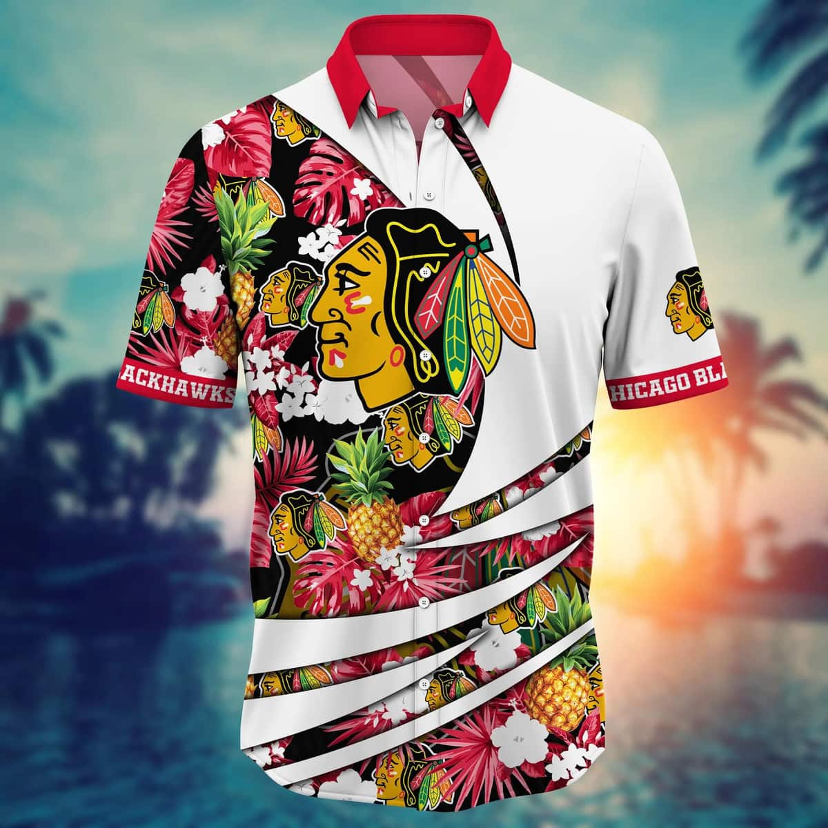 Summer Aloha NHL Chicago Blackhawks Hawaiian Shirt Pineapple Pattern
