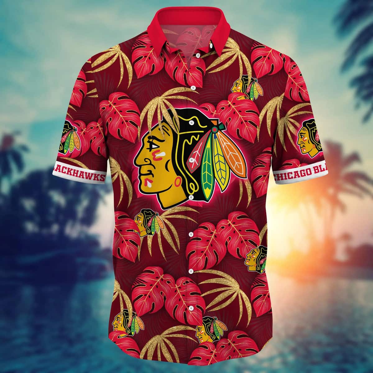 NHL Chicago Blackhawks Hawaiian Shirt Palm Leaves Gift For Beach Trip