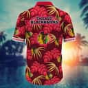 NHL Chicago Blackhawks Hawaiian Shirt Palm Leaves Gift For Beach Trip NHL Chicago Blackhawks Hawaiian Shirt Palm Leaves Gift For Beach Trip