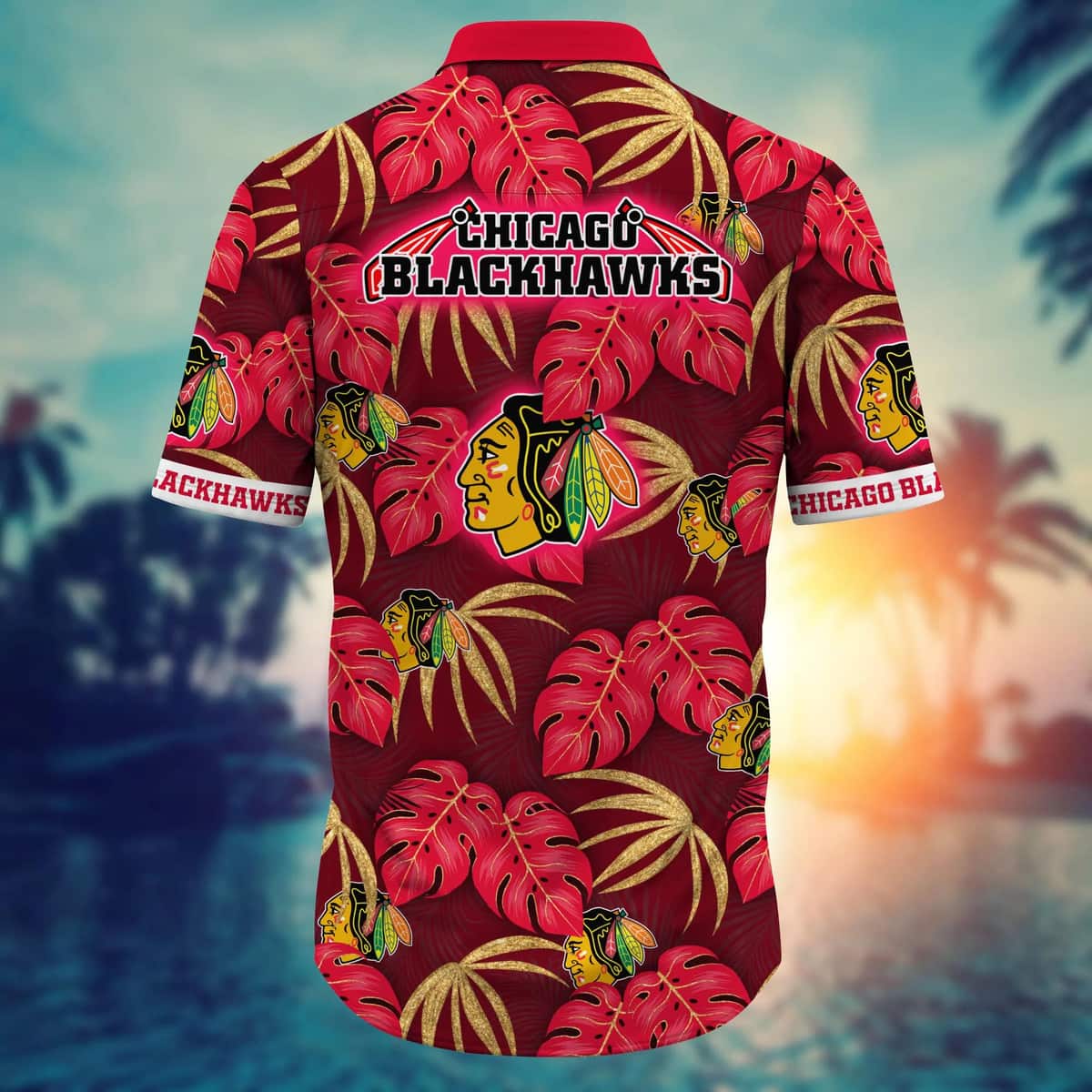 NHL Chicago Blackhawks Hawaiian Shirt Palm Leaves Gift For Beach Trip NHL Chicago Blackhawks Hawaiian Shirt Palm Leaves Gift For Beach Trip
