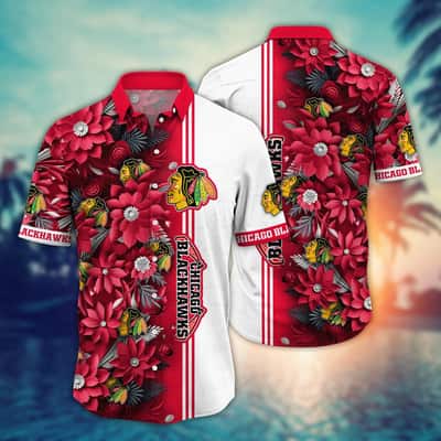 Flower Aloha NHL Chicago Blackhawks Hawaiian Shirt For Summer Lovers