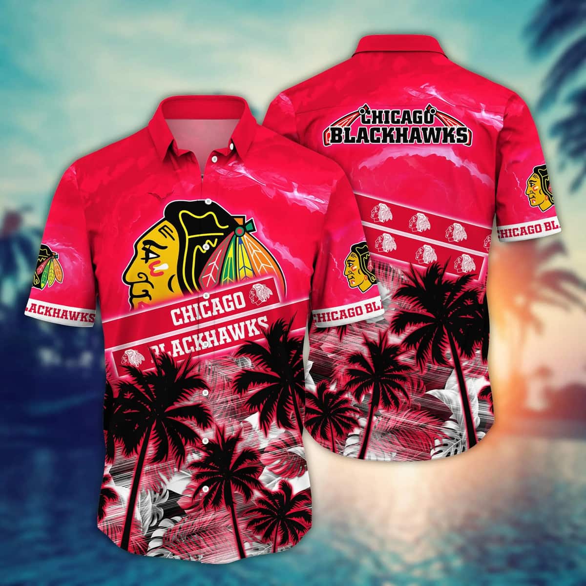 Vintage Aloha NHL Chicago Blackhawks Hawaiian Shirt Summer Beach Gift Vintage Aloha NHL Chicago Blackhawks Hawaiian Shirt Summer Beach Gift