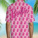 Barbie B Logo Pattern Pink Hawaiian Shirt Gift For Beach Trip Barbie B Logo Pattern Pink Hawaiian Shirt Gift For Beach Trip