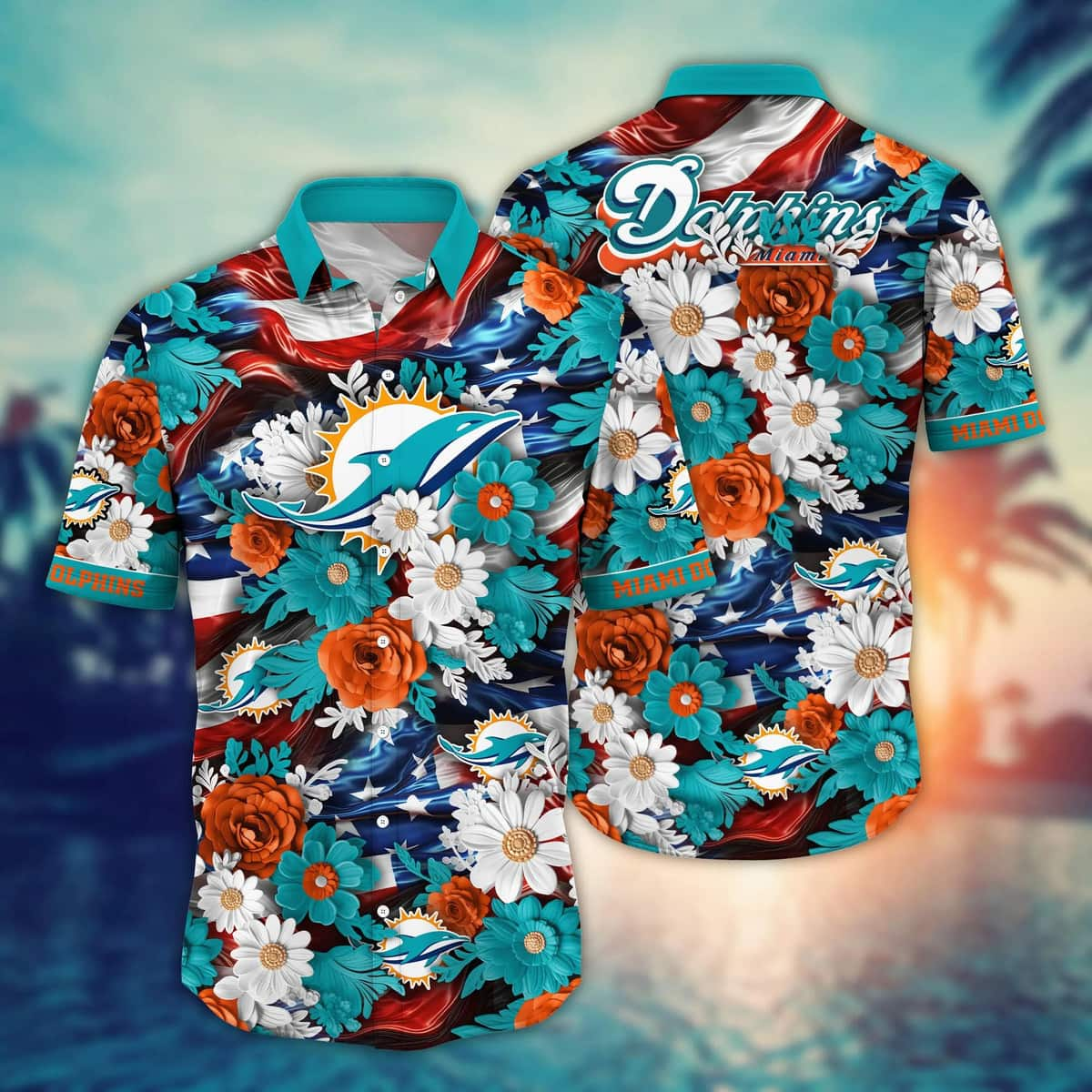 Floral Aloha NFL Miami Dolphins Hawaiian Shirt Summer Beach Gift