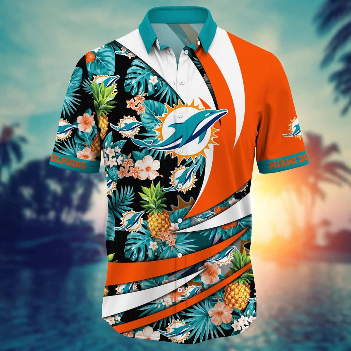 Tropical Aloha NFL Miami Dolphins Hawaiian Shirt Pineapple Pattern Beach Lovers Gift Tropical Aloha NFL Miami Dolphins Hawaiian Shirt Pineapple Pattern Beach Lovers Gift
