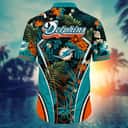 Tropical Aloha NFL Miami Dolphins Hawaiian Shirt Palm Leaves Pattern Gift For Beach Lovers