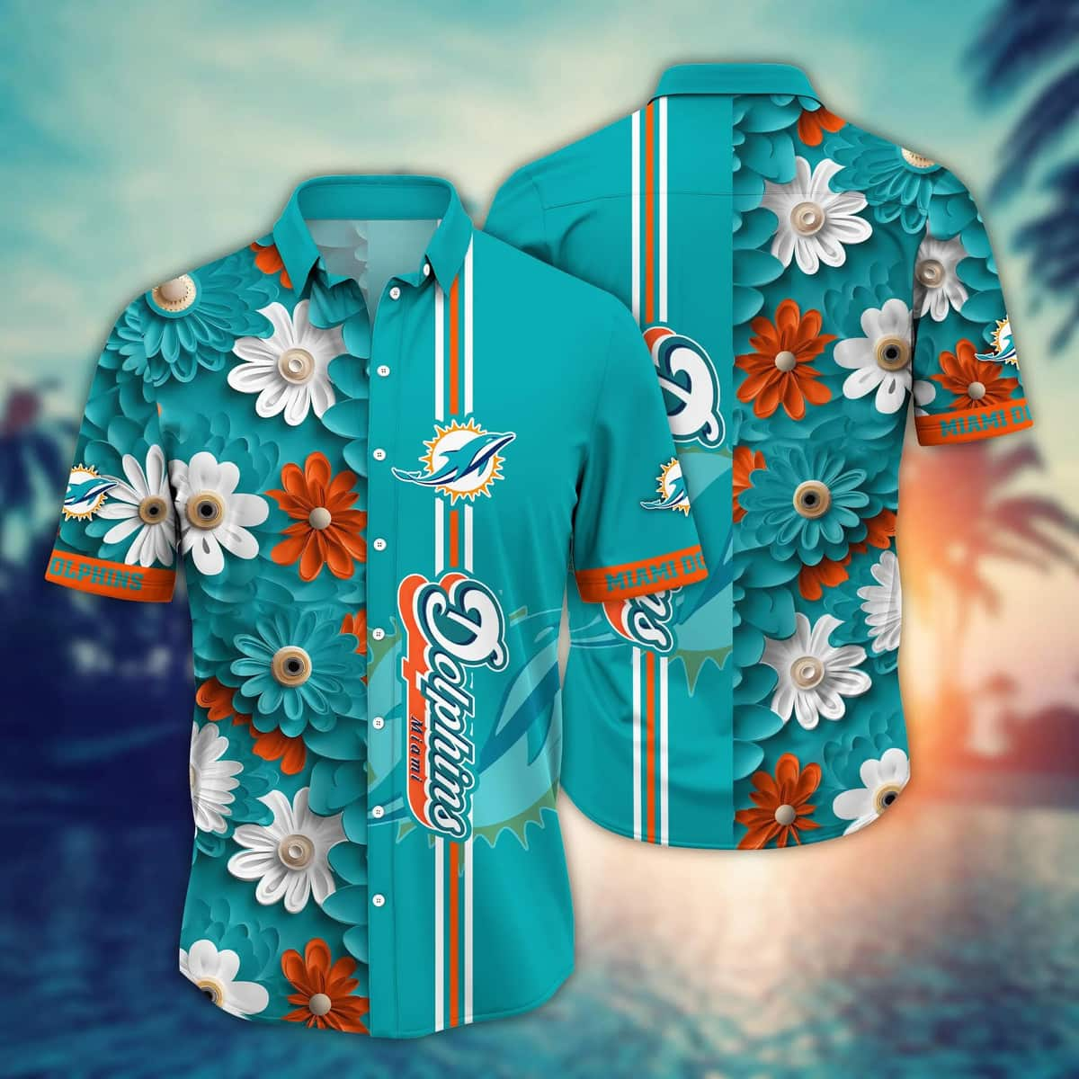 Floral Aloha NFL Miami Dolphins Hawaiian Shirt Beach Vacation Gift